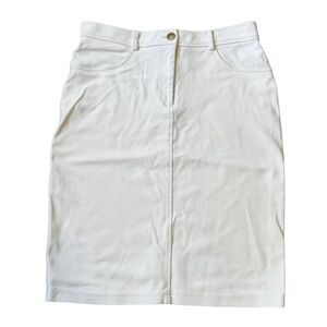 JOSEPH RIBKOFF WHITE STRETCH PENCIL SKIRT - 10
